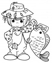 pescador para colorir