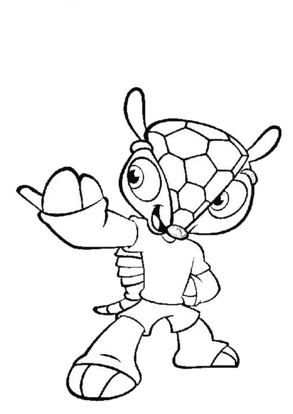 fuleco mascote para colorir