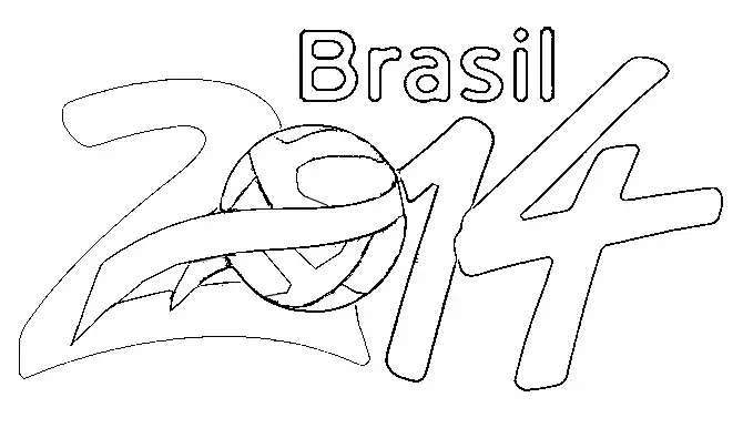 logomarca da copa do mundo 2014 para colorir