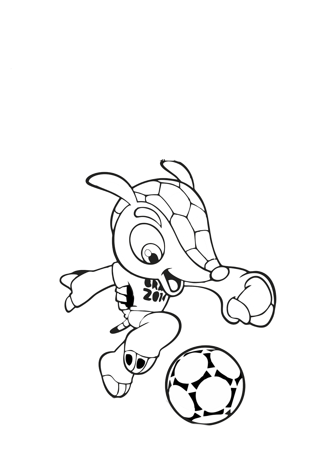 mascote da copa colorir