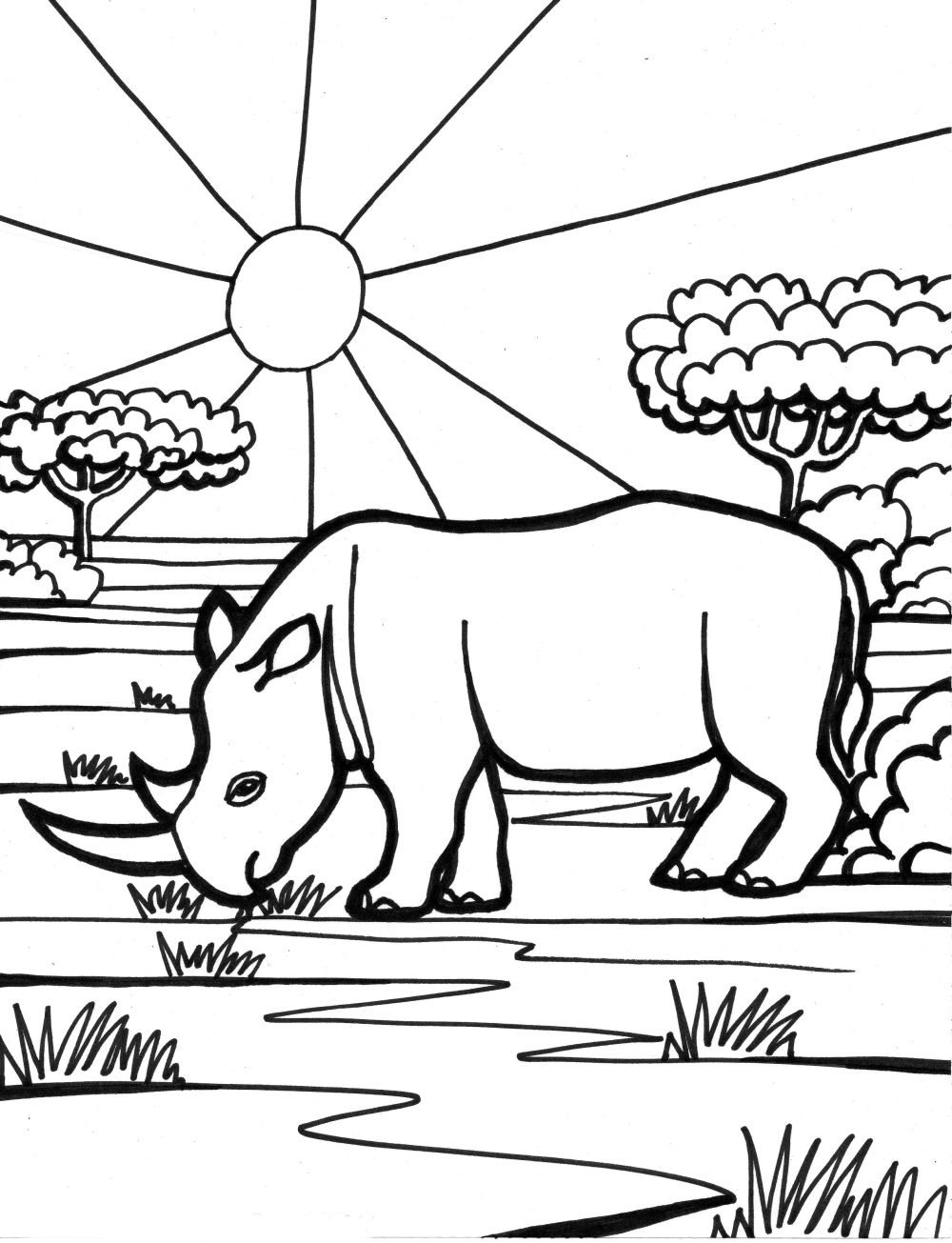 animais de africa para colorir