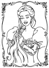 barbie rapunzel para colorir