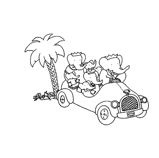 desenho para colorir babar