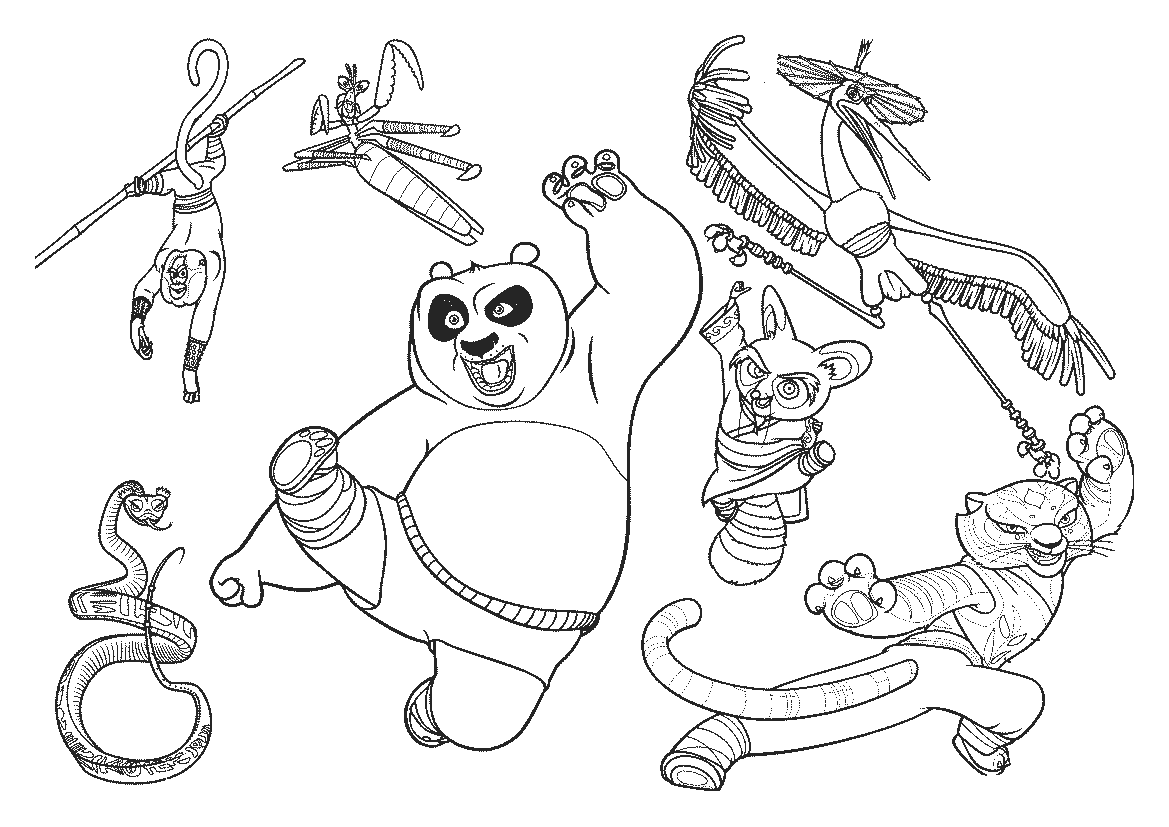 desenhos para colorir kung fu panda