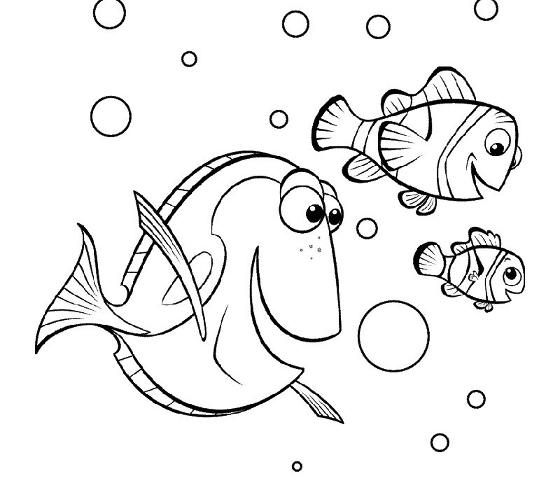 dory e marlin para colorir