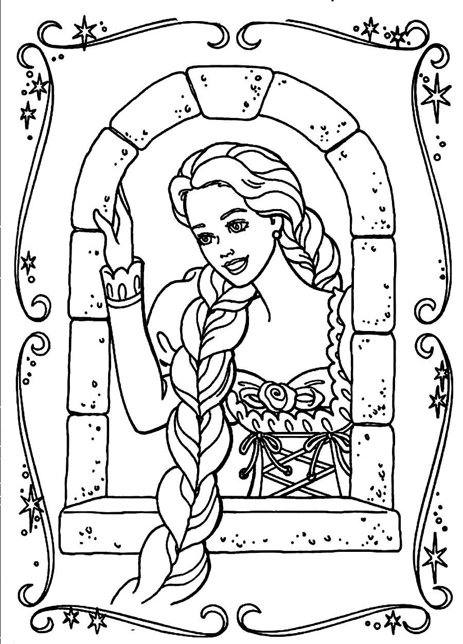 jogos de pintar barbie rapunzel