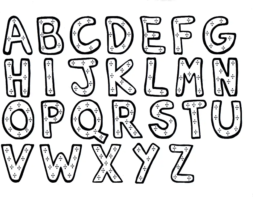 letras do alfabeto desenhadas para imprimir