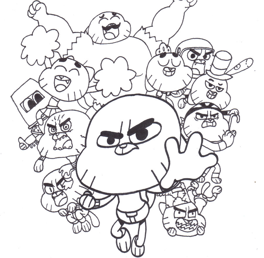 personagens do gumball para colorir