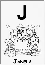turma da monica alfabeto para colorir j