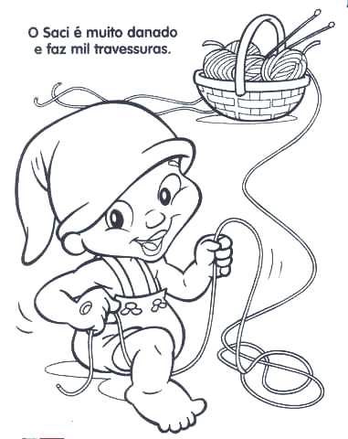 desenhos do saci para colorir