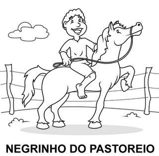 imagem do negrinho do pastoreio folclore para colorir