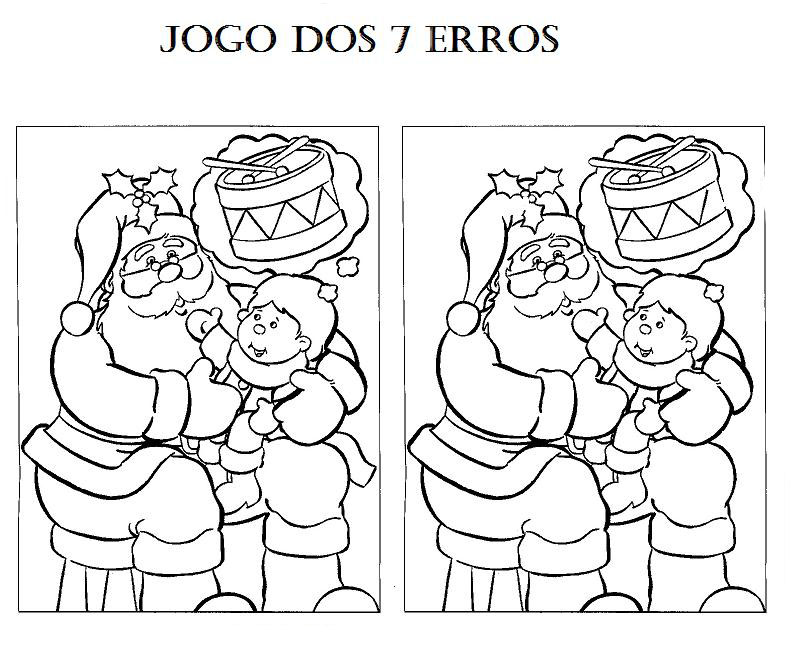 jogos dos 7 erros de natal para colorir