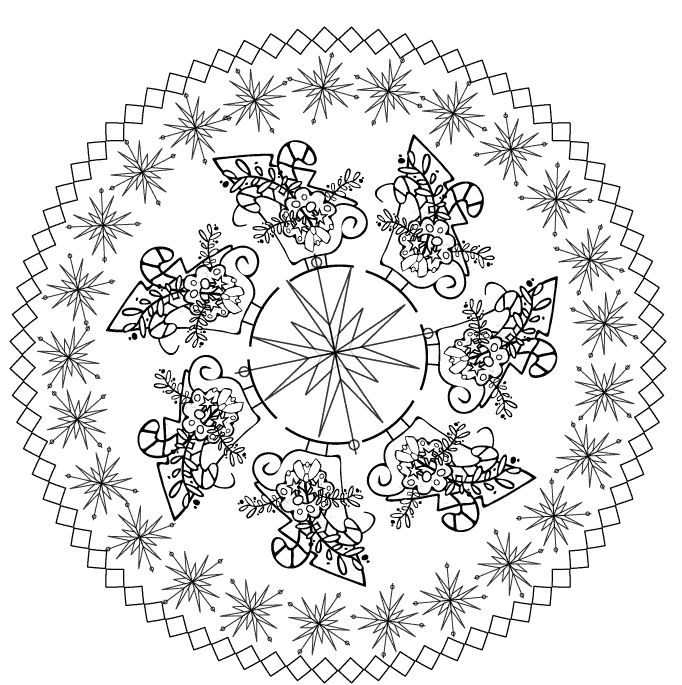 mandalas natalinas para colorir