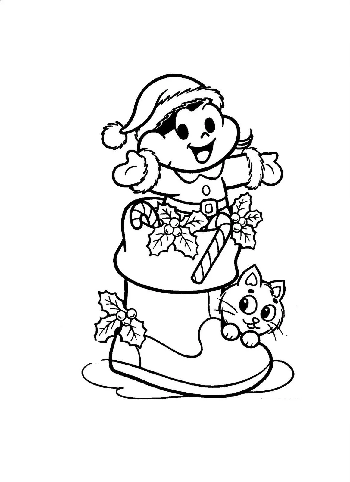 monica desenho de natal para colorir