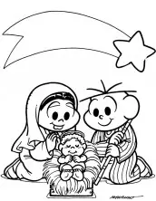 monica e cebolinha desenhos de natal para colorir