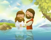 Desenhos do batismo de Jesus para colorir 01