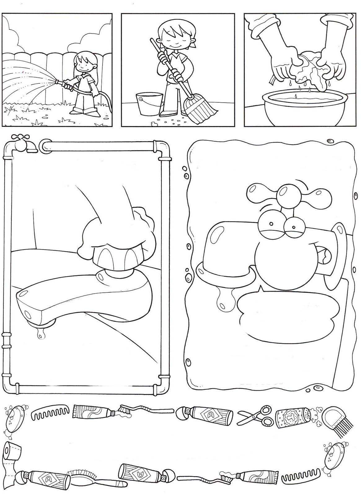 desenho de dia mundial da agua para colorir