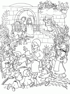 Desenhos de Domingo de Ramos para colorir