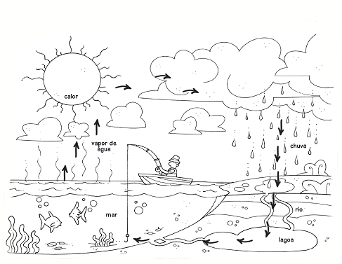 desenhos para colorir ciclo da agua