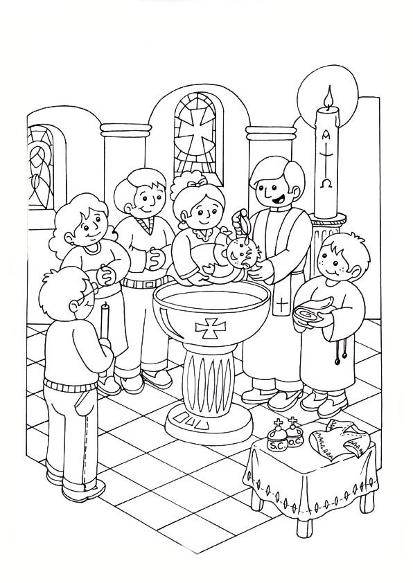 desenhos para colorir de batismo de jesus