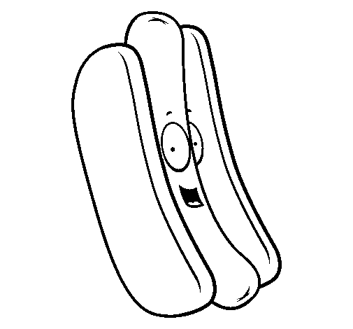 Desenhos de cachorro quente para colorir