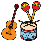 Desenhos para colorir de instrumentos musicais 01