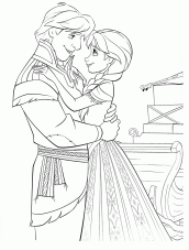 anna frozen e o principe hans para colorir