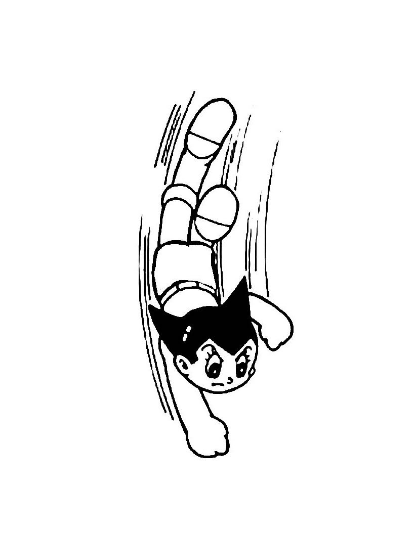 astro boy voando para colorir