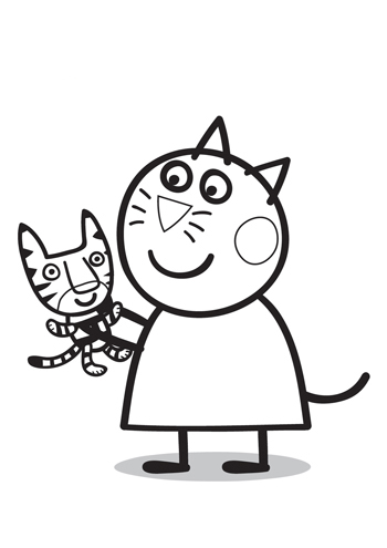 candy gata amiga de peppa pig para colorir