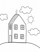 casa da peppa para colorir