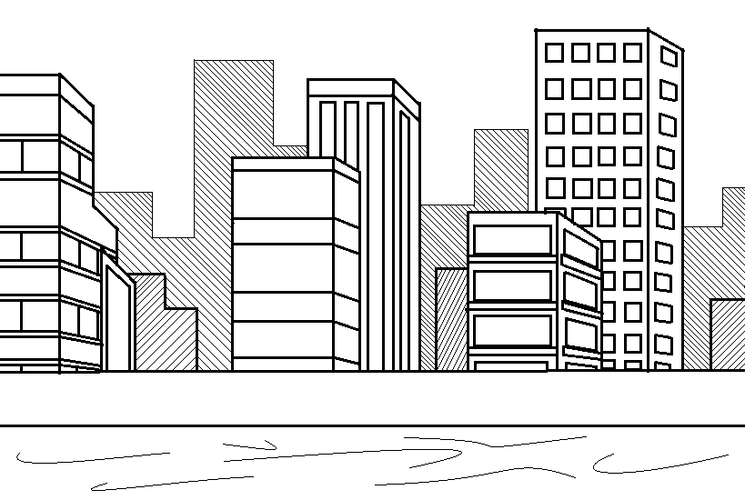 cidade para pintar e imprimir