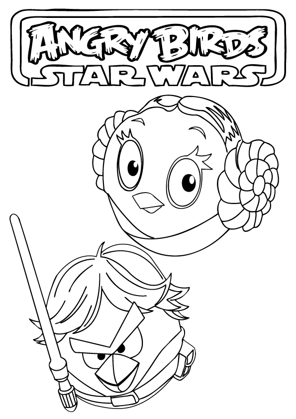 desenho colorir angry birds star wars