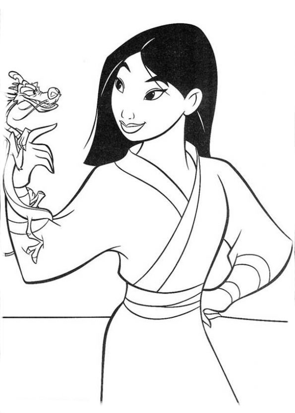 desenhos de mulan para colorir