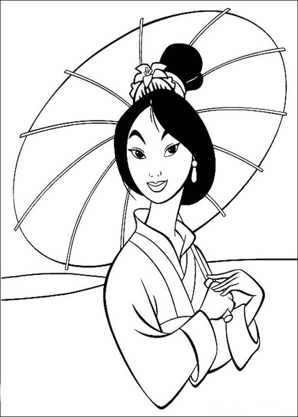 desenhos de mulan para pintar