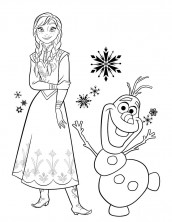 desenhos de olaf e anna para colorir