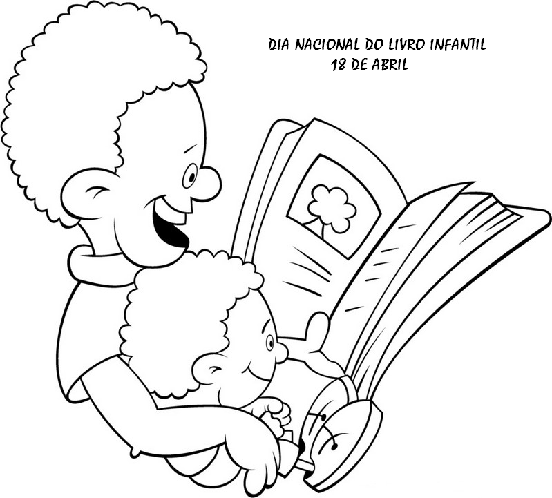 desenhos do dia nacional do livro infantil para colorir