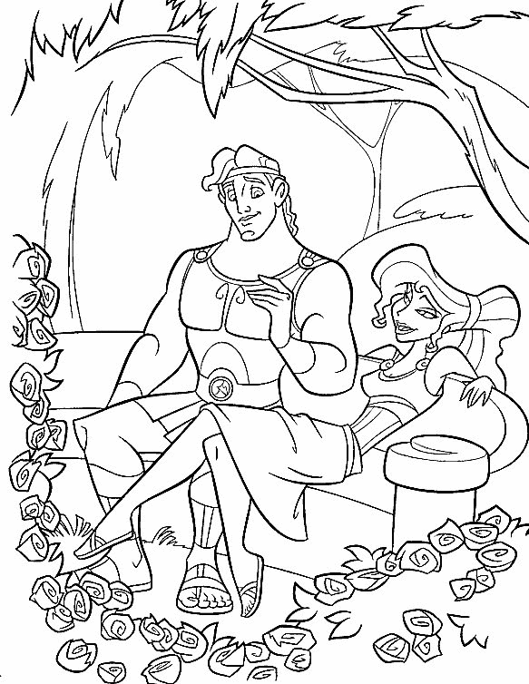 desenhos do hercules e megara para colorir