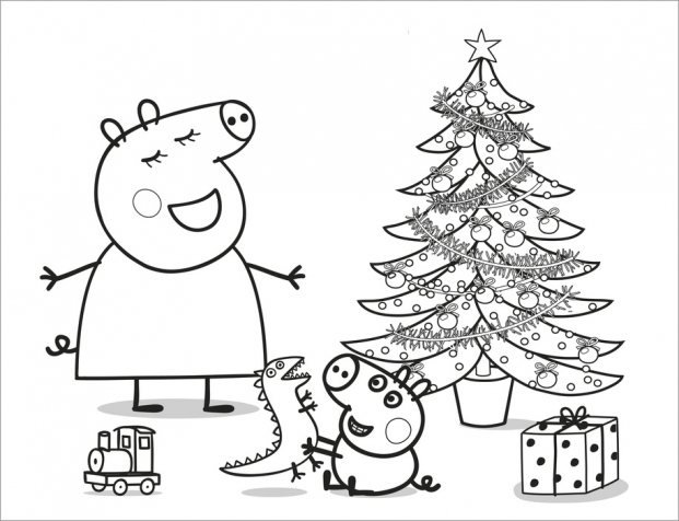 desenhos mamae pig para colorir