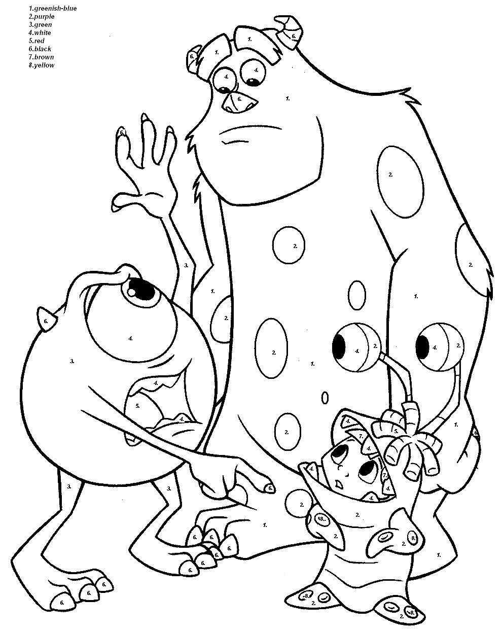 desenhos para colorir da boo monstros sa