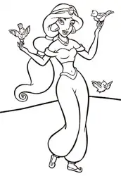 desenhos para colorir da princesa jasmine