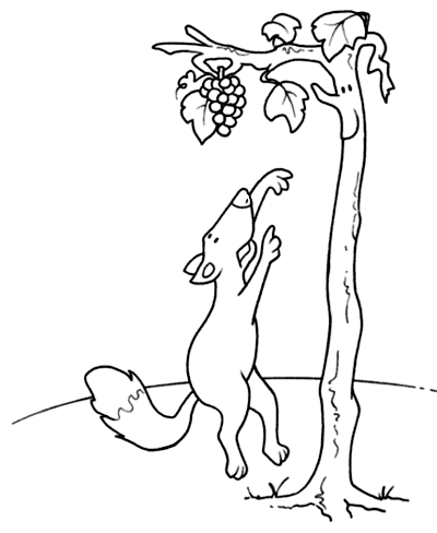 desenhos para colorir da raposa e as uvas