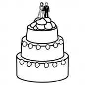 desenhos para colorir de bolo de casamento