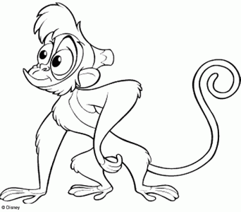Desenhos para colorir do macaco Abu