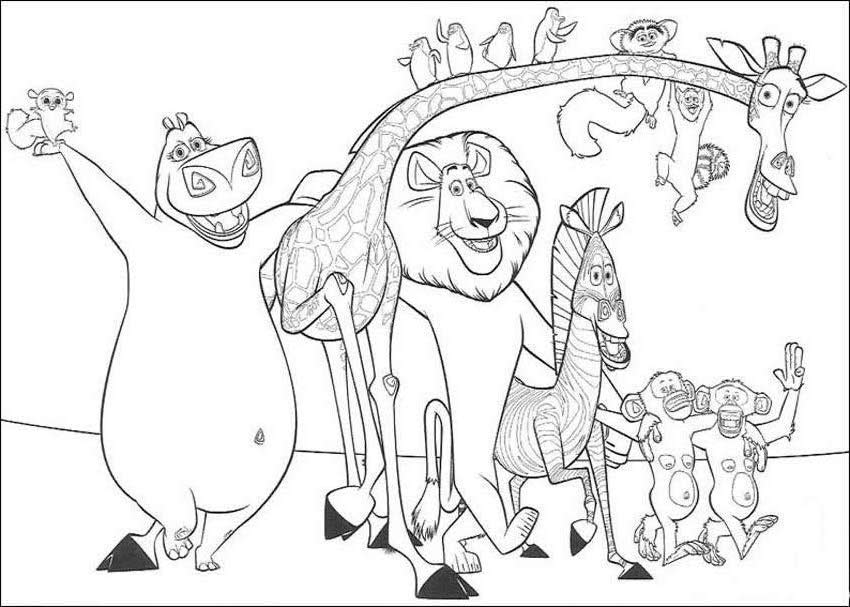 desenhos para colorir do filme madagascar