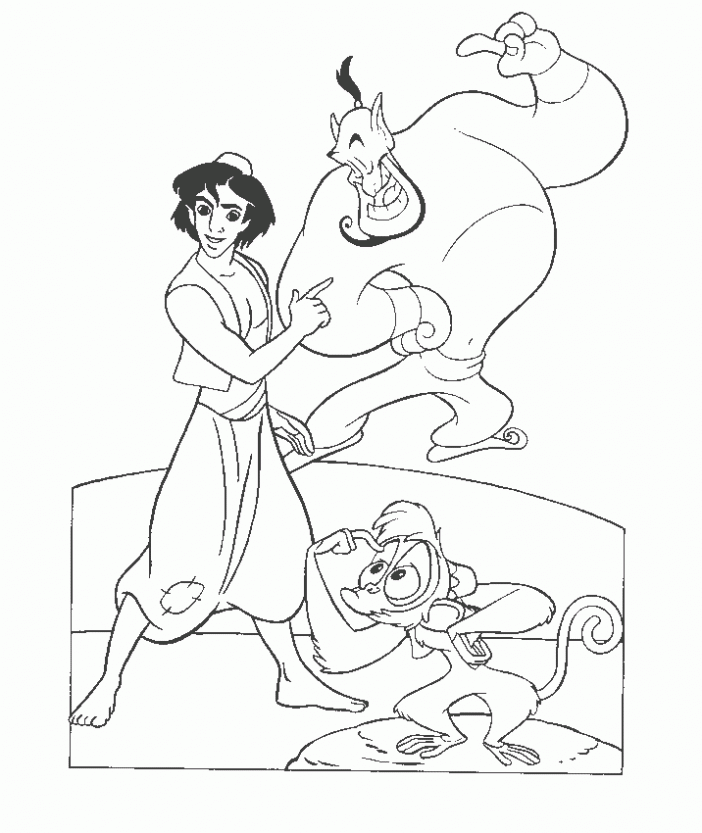 desenhos para pintar de aladdin e abu