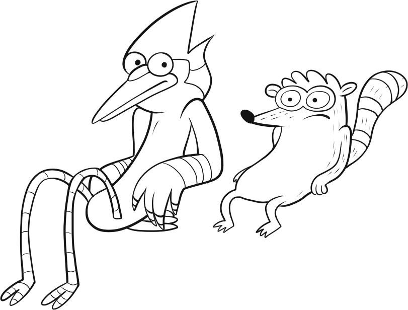 desenhos para pintar e imprimir do mordecai