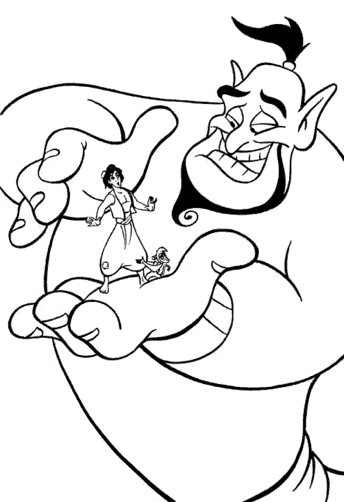 desenhos para pintar genio do aladdin