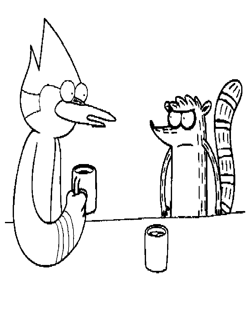 desenhos para pintar mordecai e rigby