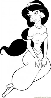 disney jasmine para colorir