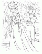 hans e elsa para colorir